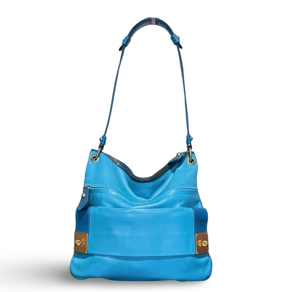 Mulberry Rare Y2K Bright Blue Leather Hobo Bag With single Strap